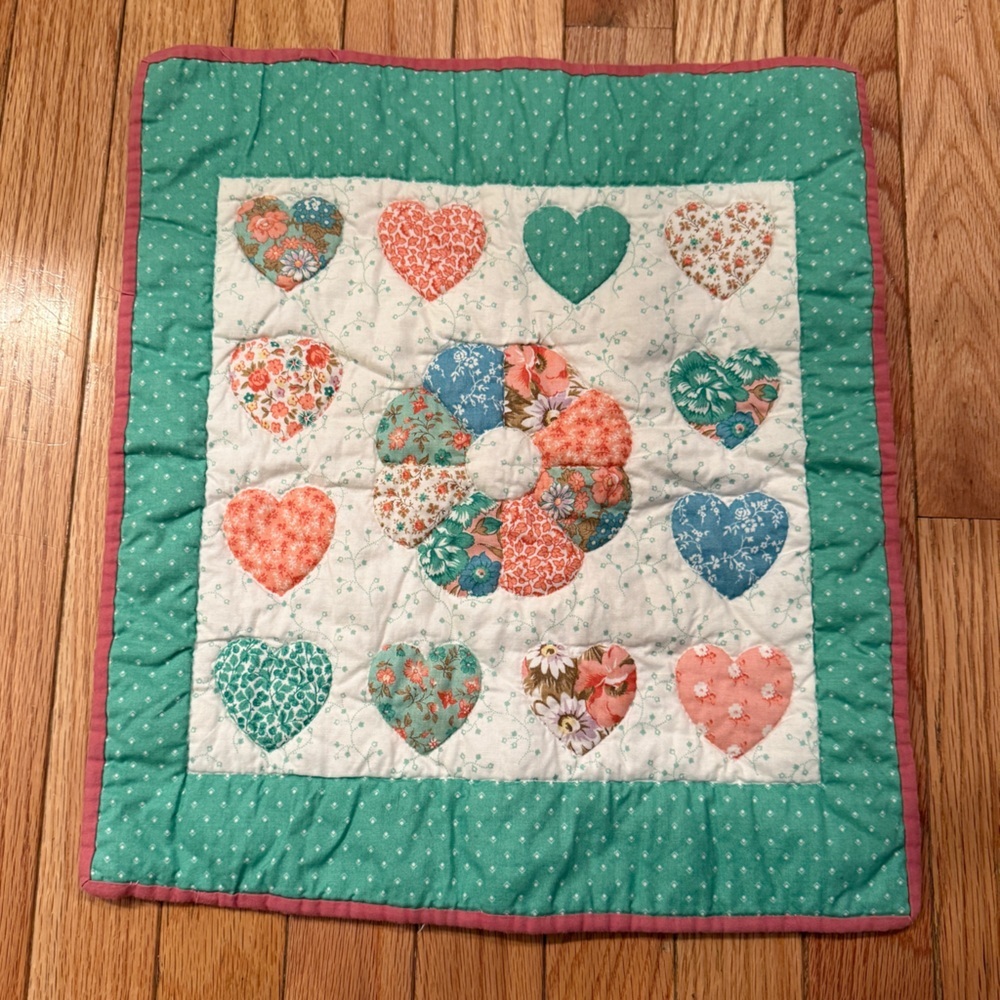 Floral Heart Patchwork Doily Placemat decor Cottagecore